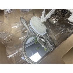 Collection of glass ware, to include six tumblers and six wine glasses, together with other decorative collectables, in two boxes