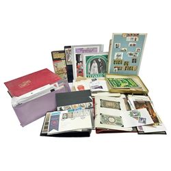 Great British and World stamps, including Queen Elizabeth mint stamps with some miniature sheets, first day covers, Commonwealth stamps, small number of banknotes, etc