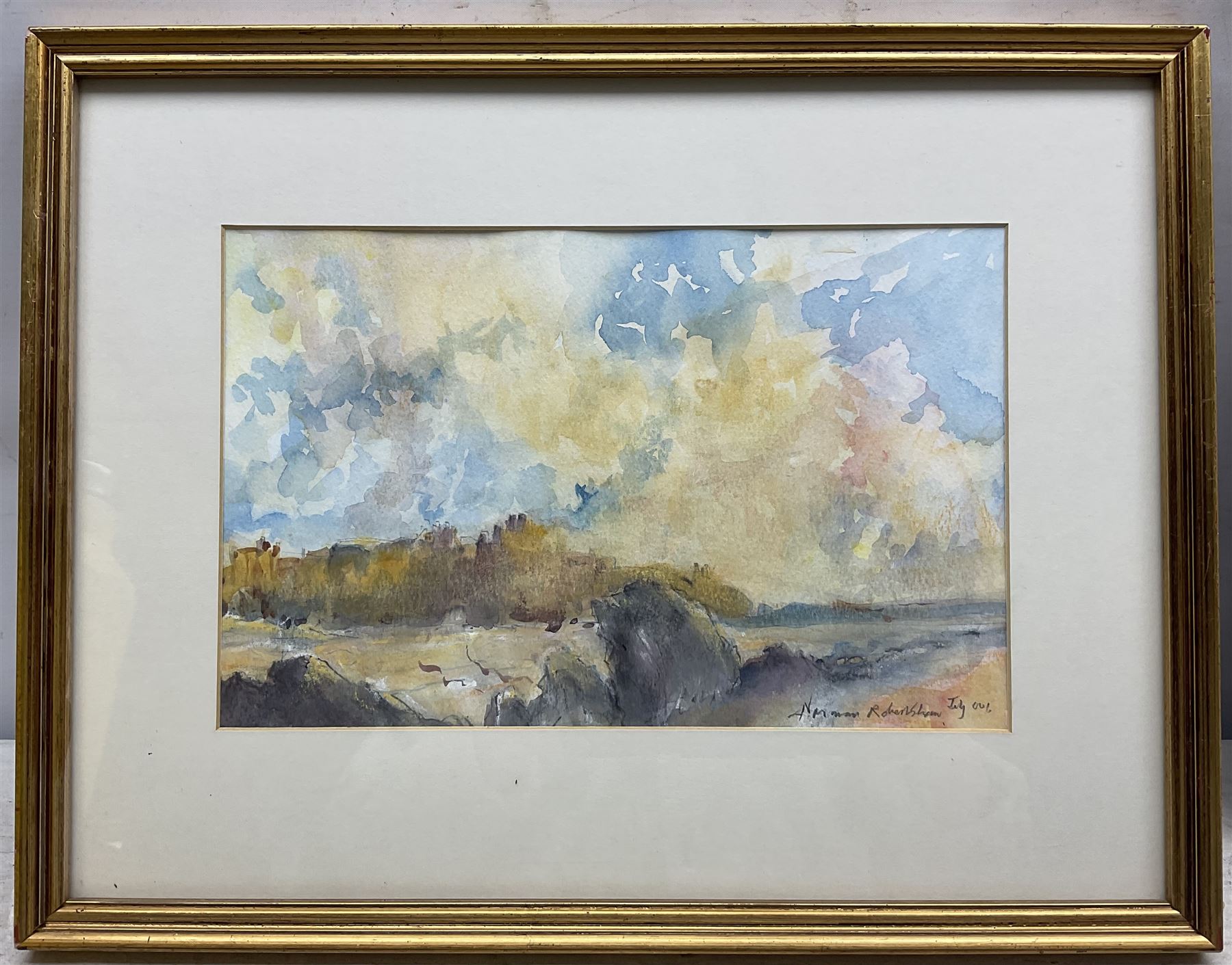 Norman Robertshaw (British 20th Century): 'Dunstanburgh Castle - Northumberland' and 'Windsor Castle', three watercolours signed and dated '01 '99 and '91, variously titled, max 25cm x 38cm (3)