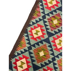 Maimana kilim rug, decorated with stepped lozenges, multi-coloured ground 