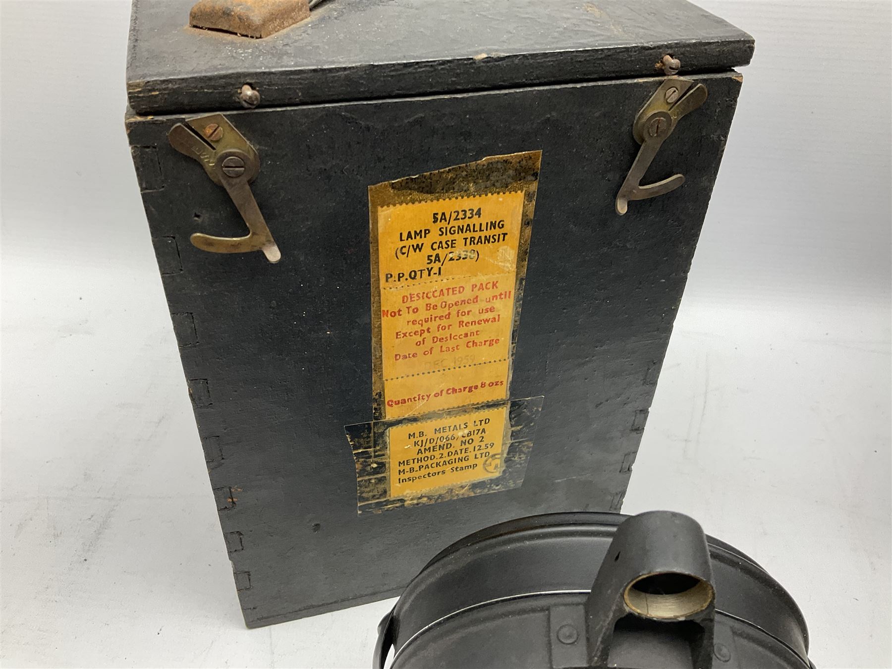 WW2 Air Ministry Bubble Sextant Mk. IXA 6B/218 No.561/44 in original box; and Air Ministry Lamp Signalling Type 
