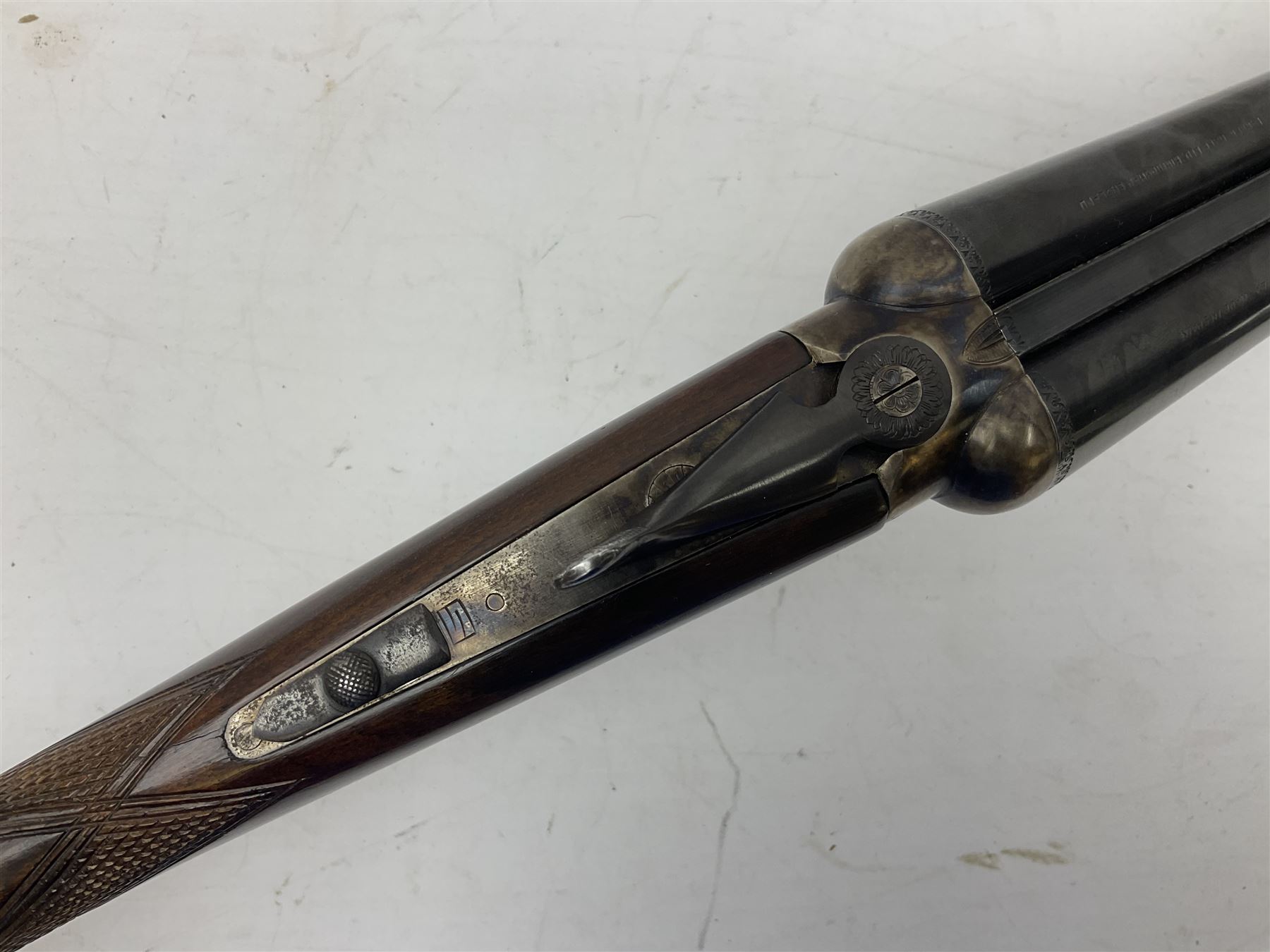 Spanish Ugartechea 20-bore double barrel side-by-side boxlock non-ejector sporting gun, retailed by Parker Hale Birmingham, with 67.5cm barrels, walnut stock with chequered grip and fore-end No.171199 L112cm overall SHOTGUN LICENCE REQUIRED