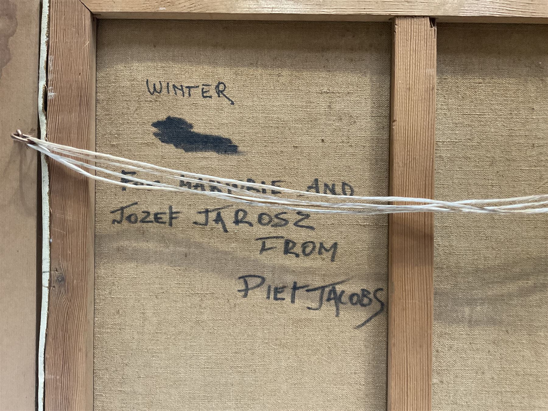 Piet Jacobs (Polish 20th Century): 'Winter', oil on canvas signed, titled and inscribed verso 49cm x 59cm 