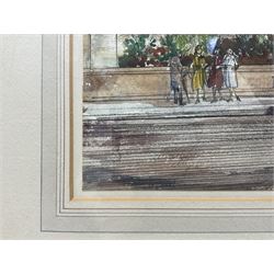 Allan Peel Tankard (British 1897-1964): London Street Scenes, set of three ink and watercolours signed and dated 1953, in matching frames, max 37cm x 55cm (3)