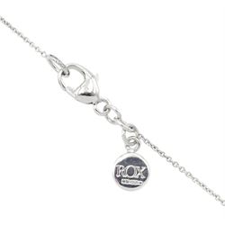 Rox Honour 18ct white gold single stone round brilliant cut diamond pendant necklace, hallmarked, diamond 0.20 carat, boxed with certificate