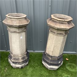 Set of four early 19th century Edinburgh terracotta octagonal chimney pots - THIS LOT IS TO BE COLLECTED BY APPOINTMENT FROM DUGGLEBY STORAGE, GREAT HILL, EASTFIELD, SCARBOROUGH, YO11 3TX