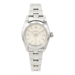 Rolex Oyster Perpetual ladies stainless steel automatic wristwatch, circa 2004, Ref. 76080...