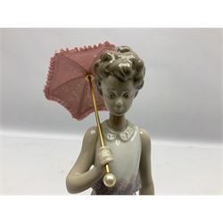 Three Lladro figures, comprising Garden Classic, signed no 7617, Summer Stroll no 7611 and Best Friend no 7620, all with original boxes, largest example H24cm 