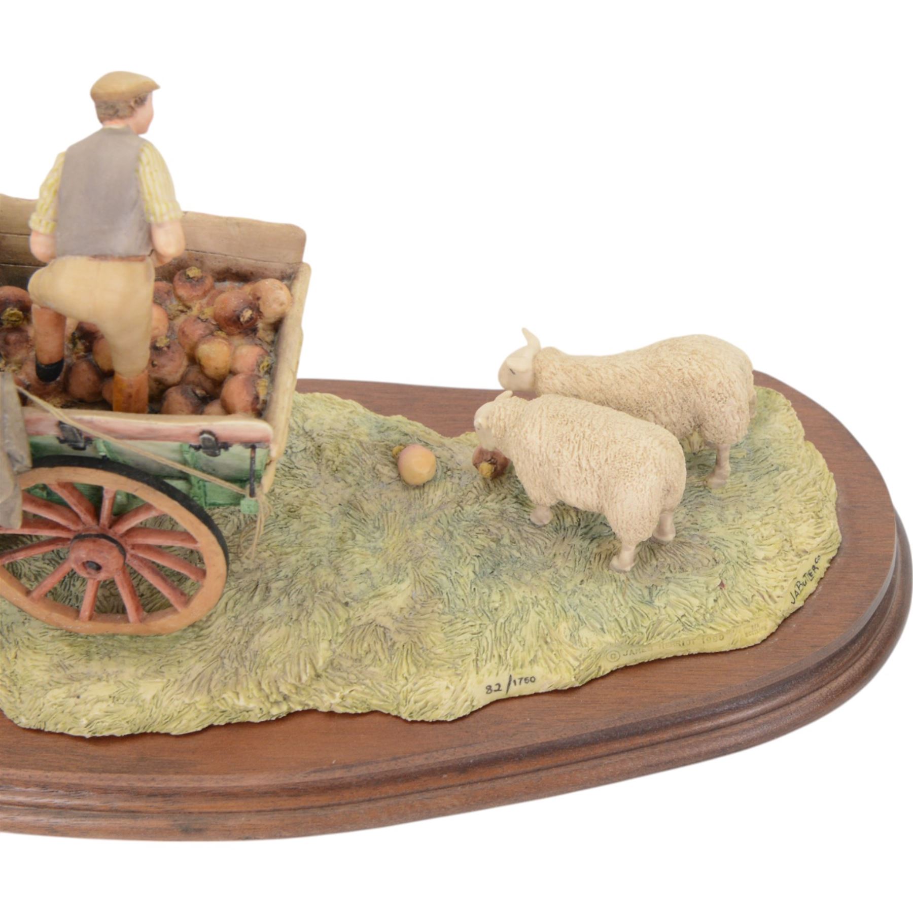 Two Border Fine Arts figure groups, comprising Coming Home, no JH9A by Judy Boyt and Supplementary Feeding, no JH57, both on wooden bases