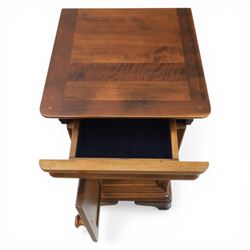 Willis & Gambier - 'Louis Philippe' French cherry bedside chest, with frieze drawer with moulded edge pull, above a single cabinet door, raised on bracket feet