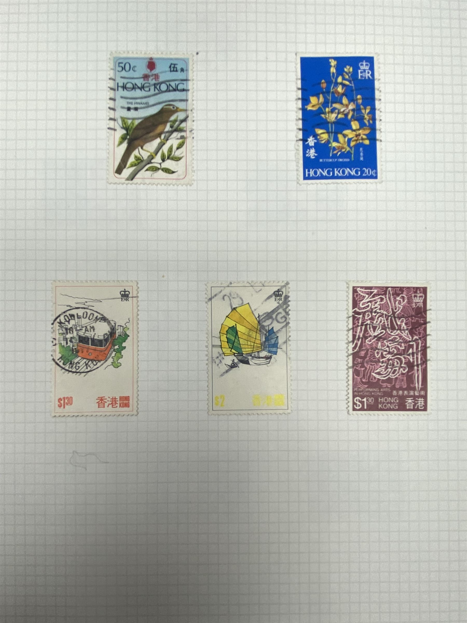 Hong Kong Queen Victoria and later stamps, including 1874-1902 postal fiscal stamps, various King Edward VII issues including one dollars, China overprints etc, housed on pages