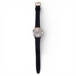 Marvin gentleman's 9ct gold quartz wristwatch, hallmarked, on black leather strap