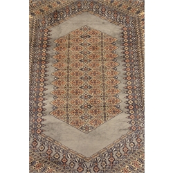  Persian Bokhara blue ground rug, 250cm x 150cm  