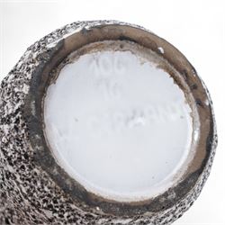 Four West German Fat Lava pottery examples to include two by Uebelacker Keramik, and another orange tubular example by Roth Keramik, largest H28cm (4)