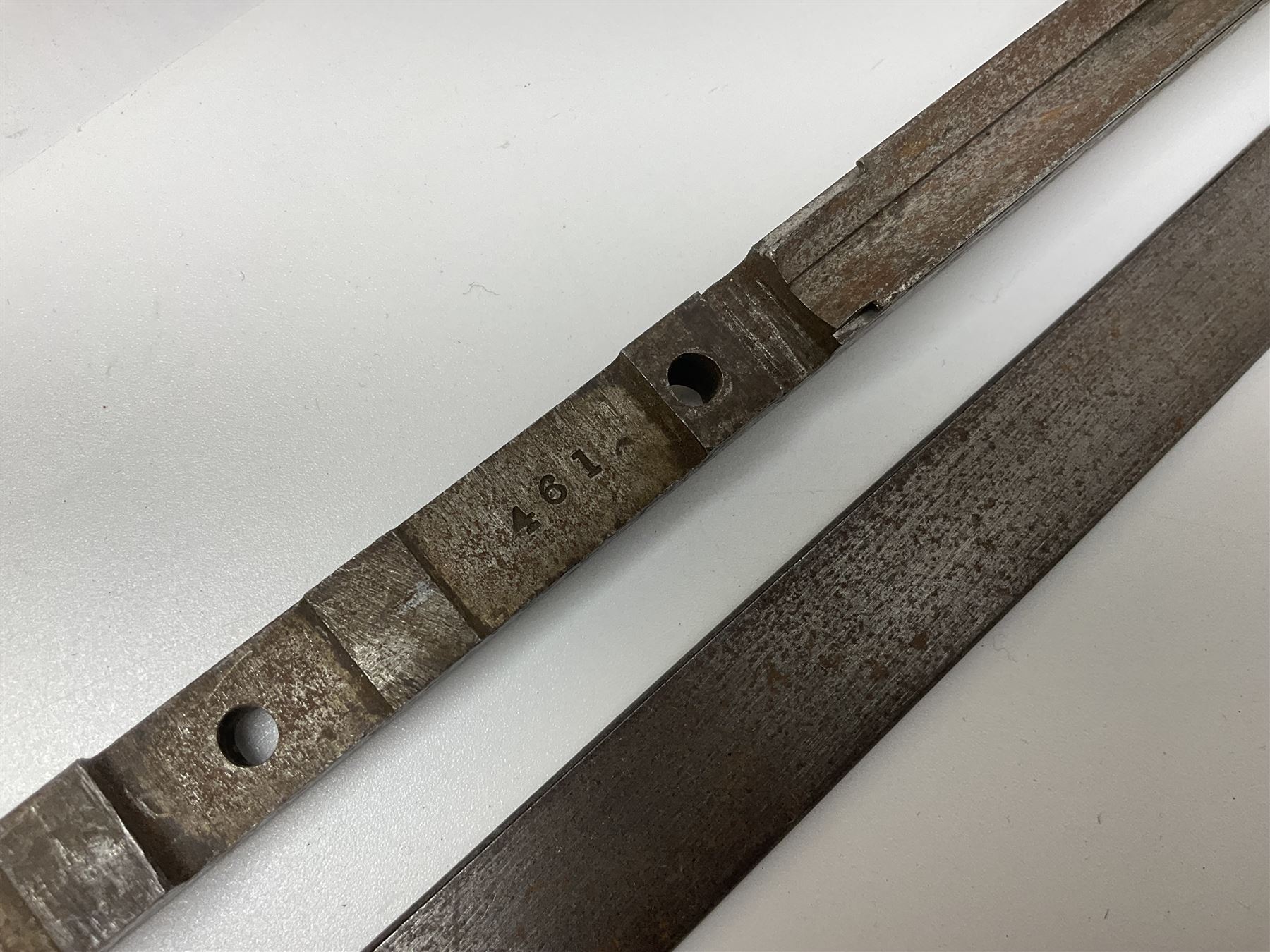 Assorted rifle and pistol spares; early Gem air rifle with sawn off barrel (piece present); telescopic sight; canvas/leather ammunition pouch; Mauser stock; barrel browning solution etc