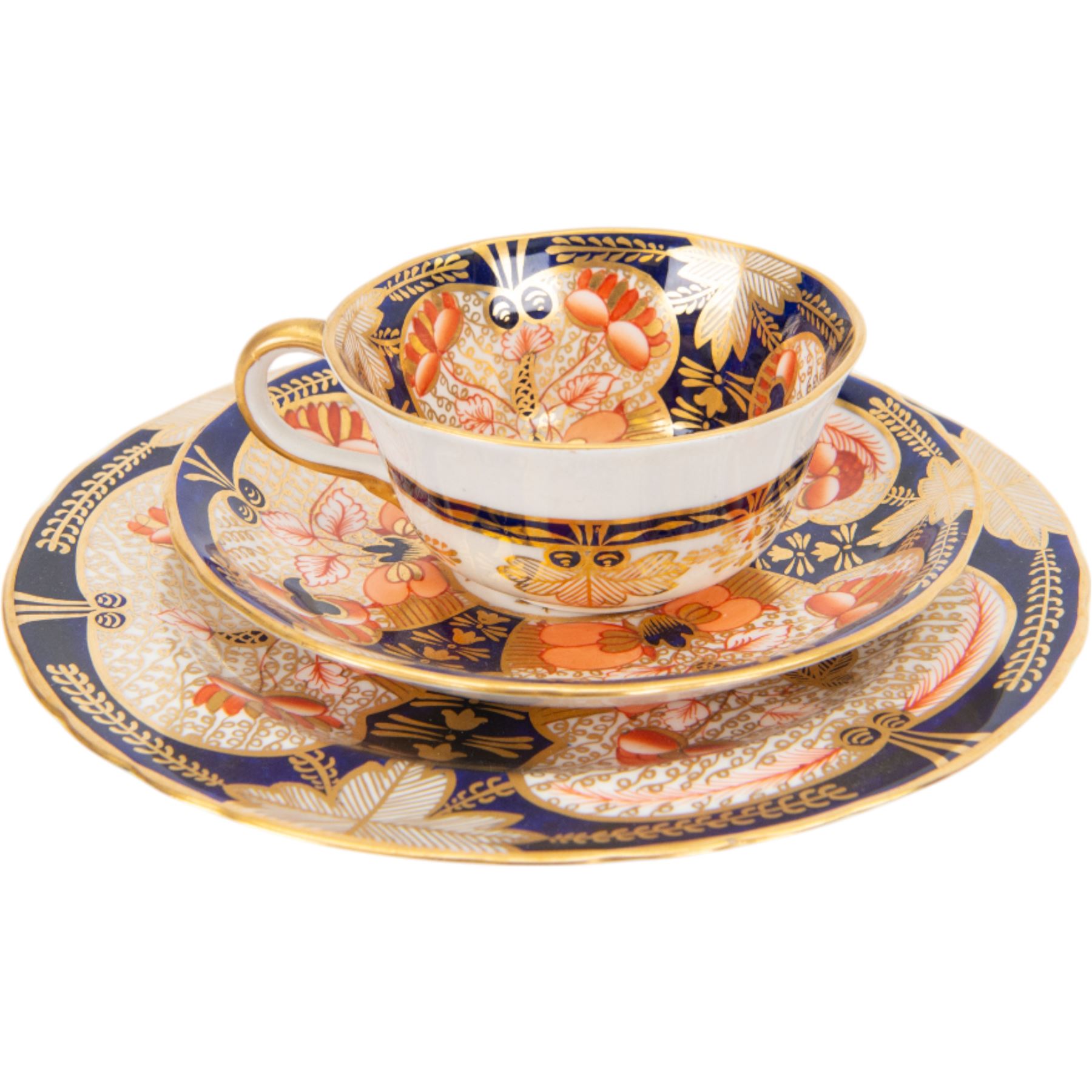 Royal Crown Derby teacups, comprising 4971 Imari pattern trio, two Imari 2541 trios and three Imari pattern 2541 cups and saucers