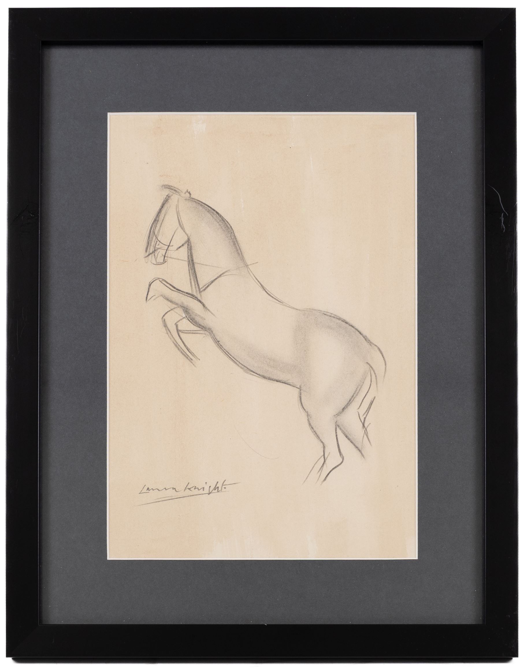 Dame Laura Knight (Staithes Group 1877-1970): Rearing Horse, pencil signed 28cm x 19cm