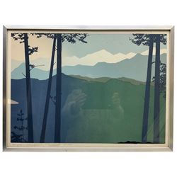 Veronica Charlesworth (British 1952-): 'Precipice', screenprint signed and titled in pencil, limited edition of 200, 42cm x 60cm