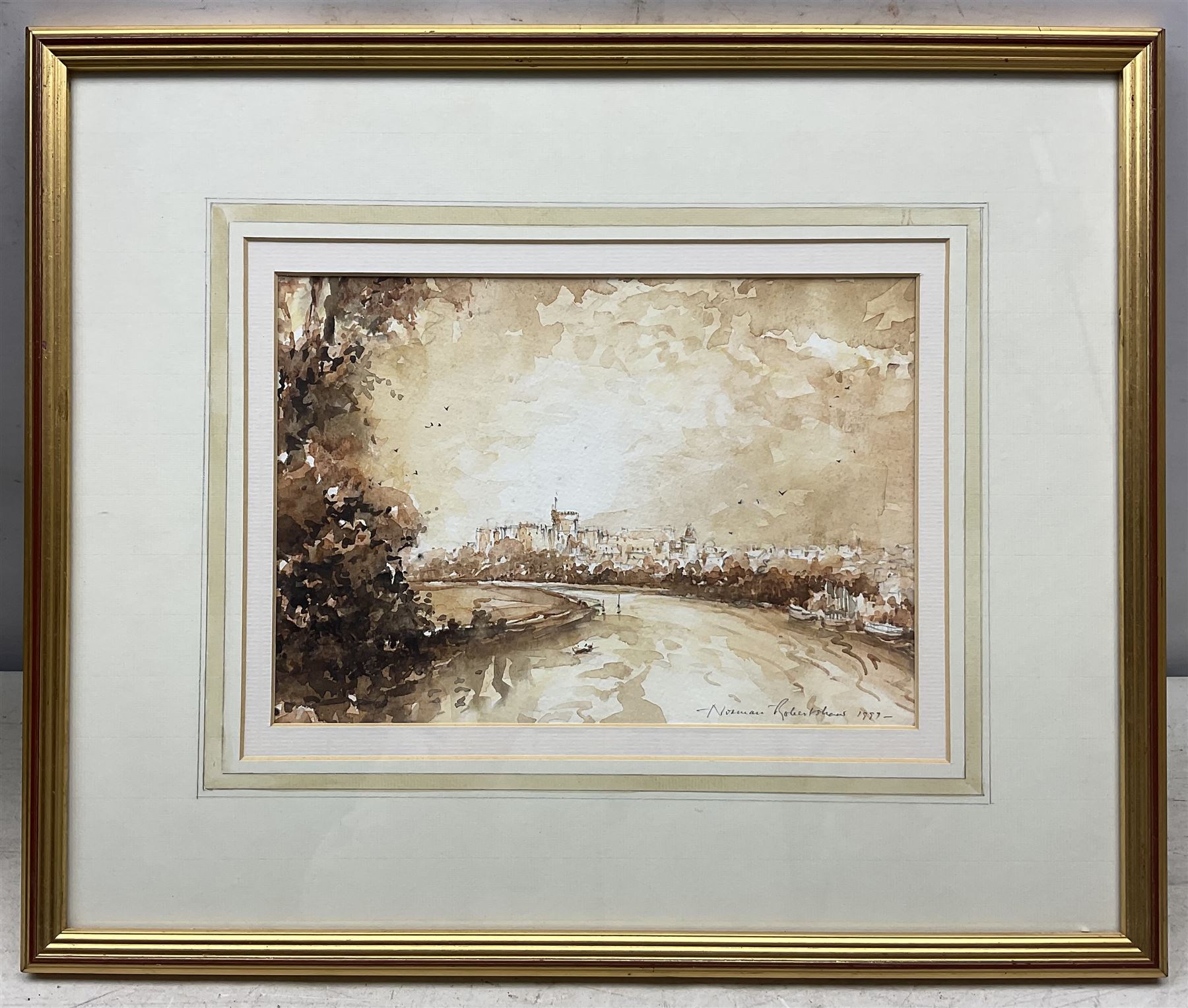 Norman Robertshaw (British 20th Century): 'Dunstanburgh Castle - Northumberland' and 'Windsor Castle', three watercolours signed and dated '01 '99 and '91, variously titled, max 25cm x 38cm (3)