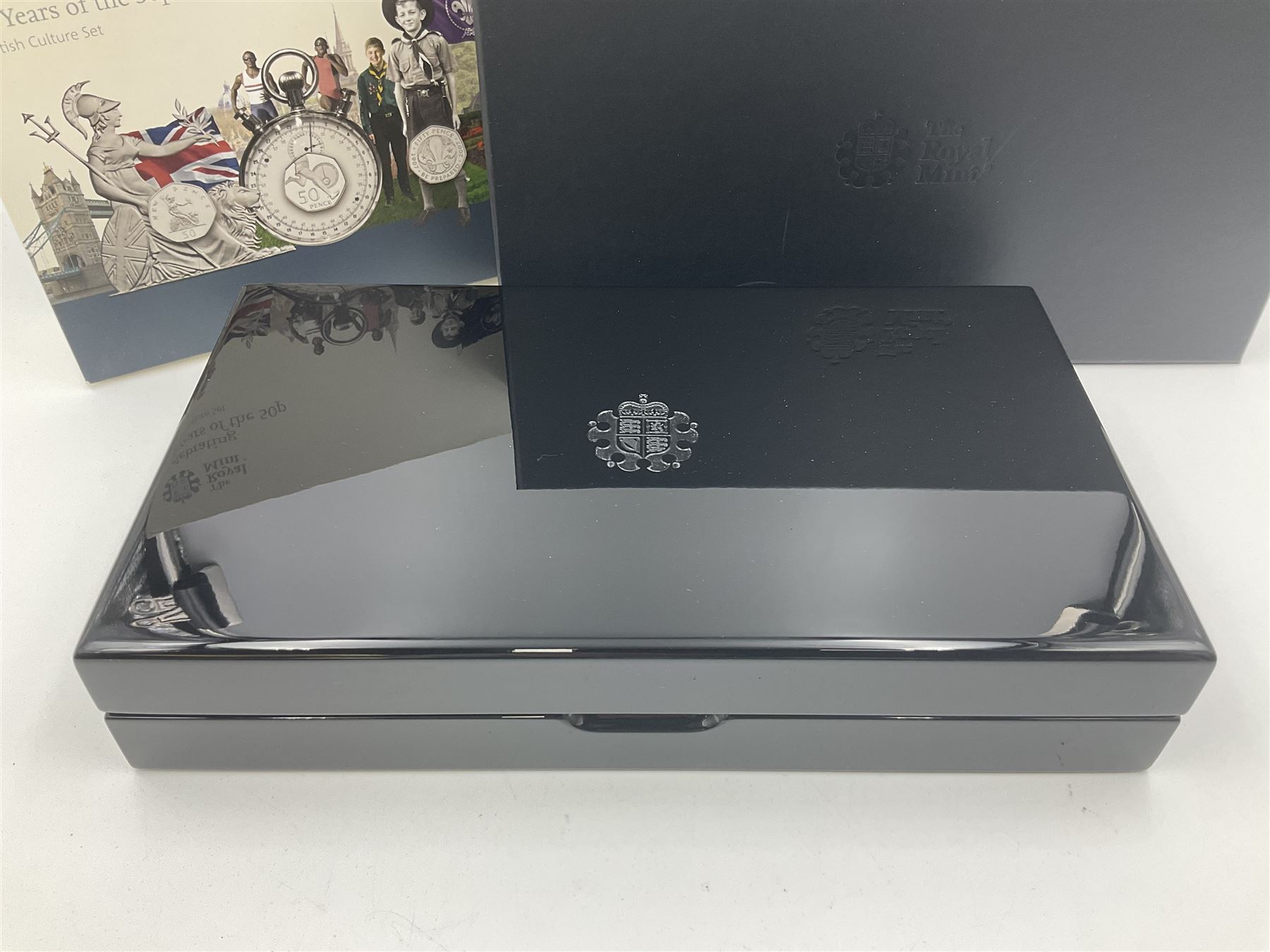 The Royal Mint United Kingdom 2019 'Celebrating 50 Years of the 50p' silver proof piedfort coin set, cased with certificate