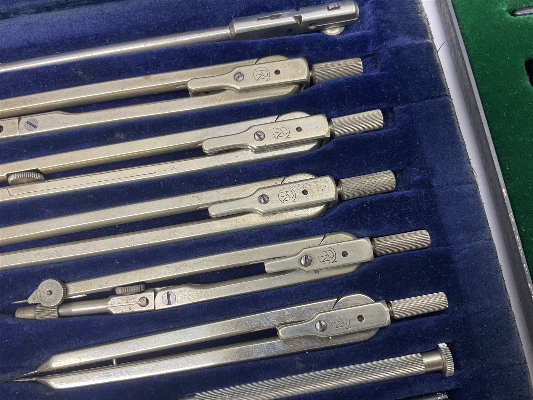 J Halden & Co cased drawing set, together with other cased drawing sets, including examples from prazision garantie and Kern Swiss 