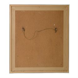 Bernard Rooke (British 1938-): Dragonflies above a Fish Pond, plaster relief, signed, H60cm, W52cm