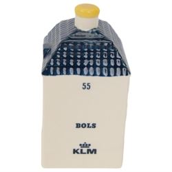 Eighteen KLM Miniatures, each blue Delft house form miniature produced exclusively for KLM Airlines by Bols Amsterdam, most with contents  