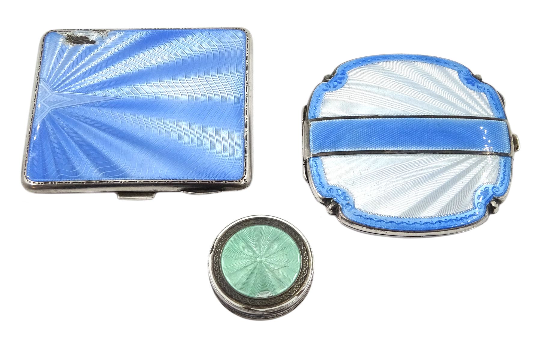 chester green cigarette Silver enamel compact by Charles S Green & Co Ltd | Silver
