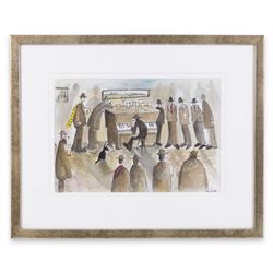 Lucy Collins (British Contemporary): 'Play It Again!', watercolour signed, titled verso 22cm x 32cm