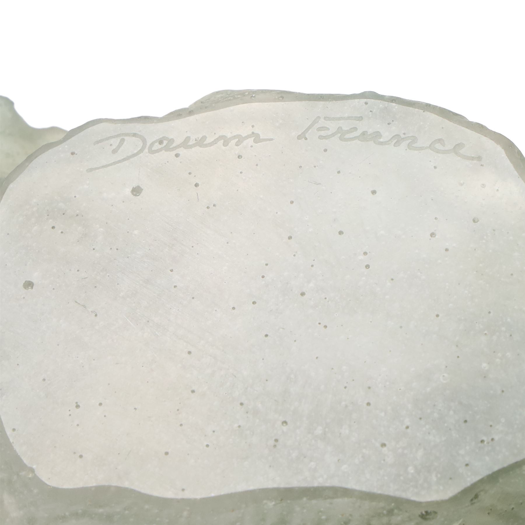 Daum pate de verre rearing horse, from the 'Chevaux De Marly' collection, incised Daum France to base, boxed, H21cm 