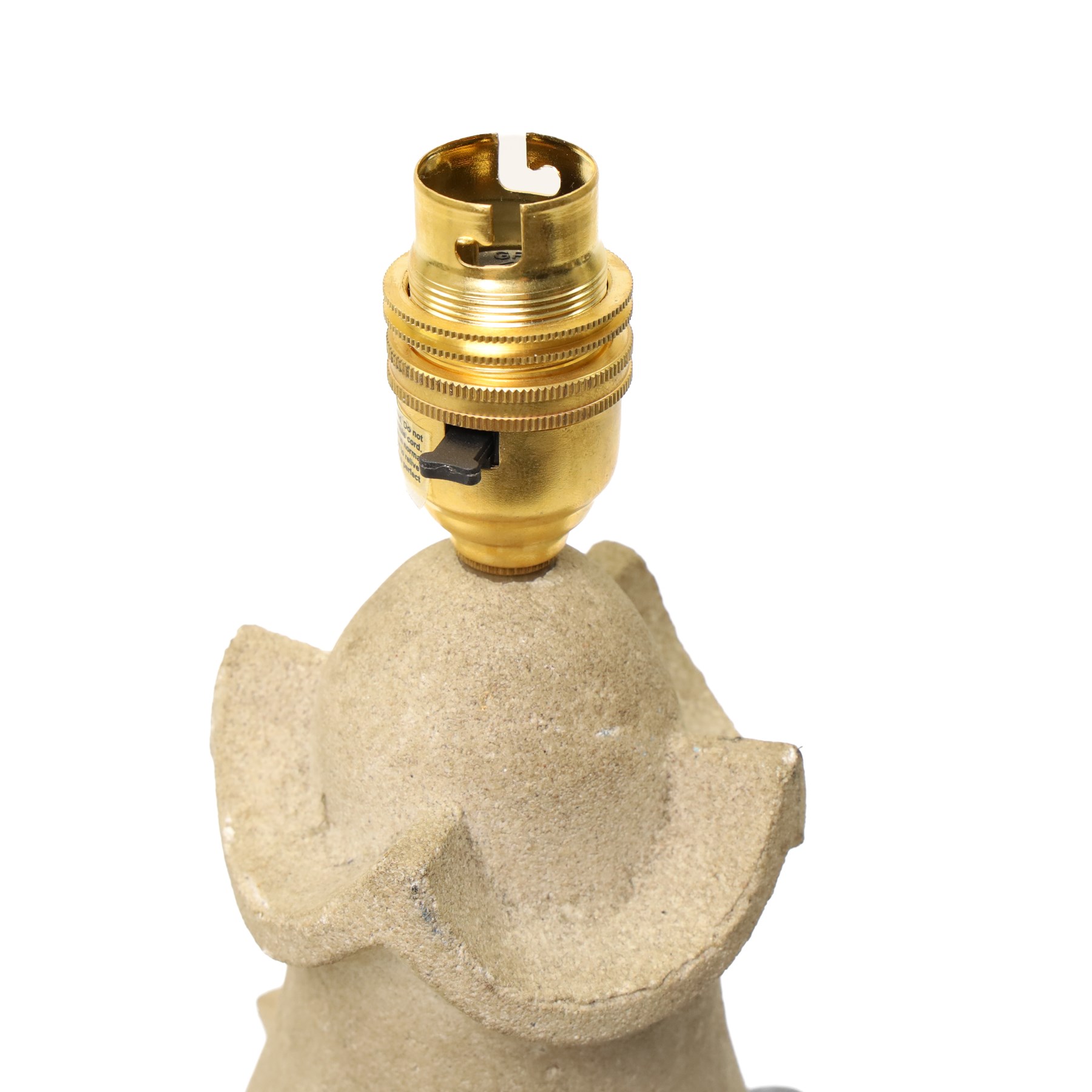 Carved stone finial lamp, including fittings, H46cm 