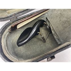 Late 19th century French trade violin with 35.5cm one-piece maple back and ribs and spruce top L59cm overall; in carrying case with bow