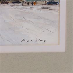 Alan Bray (British late 20th century): The Clock Tower Scarborough, watercolour signed and dated 18th January 1992, 23cm x 35.5cm