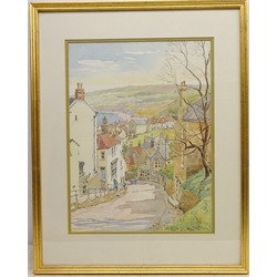  Robin Hood's Bay, watercolour signed with initials by John Lynch 40cm x 30cm  