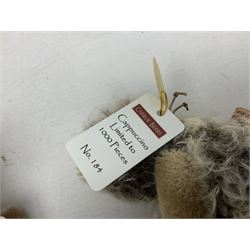 Charlie Bears - limited edition Minimo Collection 'Cappuccino' No.184/1000 and 'Espresso' No.21/1000; each with labels and complete with purpose made ceramic cups and saucers; Bearhouse emu; and Alpaca Collection teddy bear No.5800S (4)