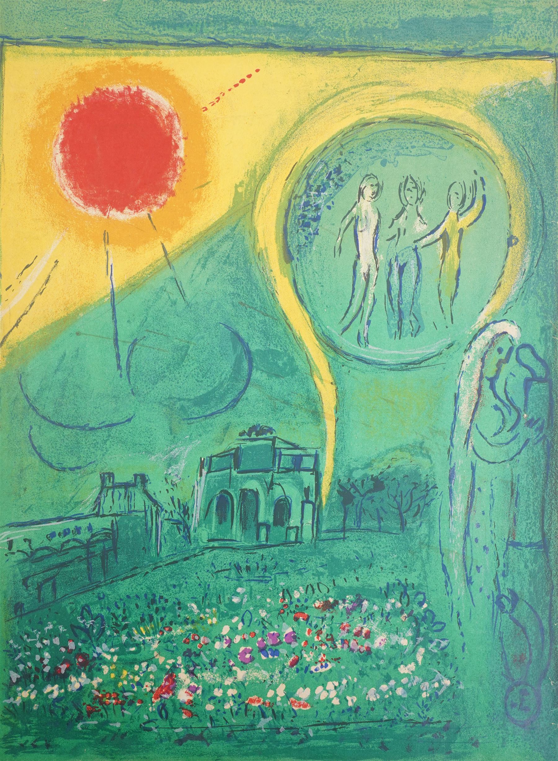 Marc Chagall (Russian/French 1887-1985): 'Le Carrousel du Louvre', offset colour lithograph pub. Derriere le Miroir 38cm x 28cm (unframed)