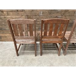 Set of 4 wooden garden chairs