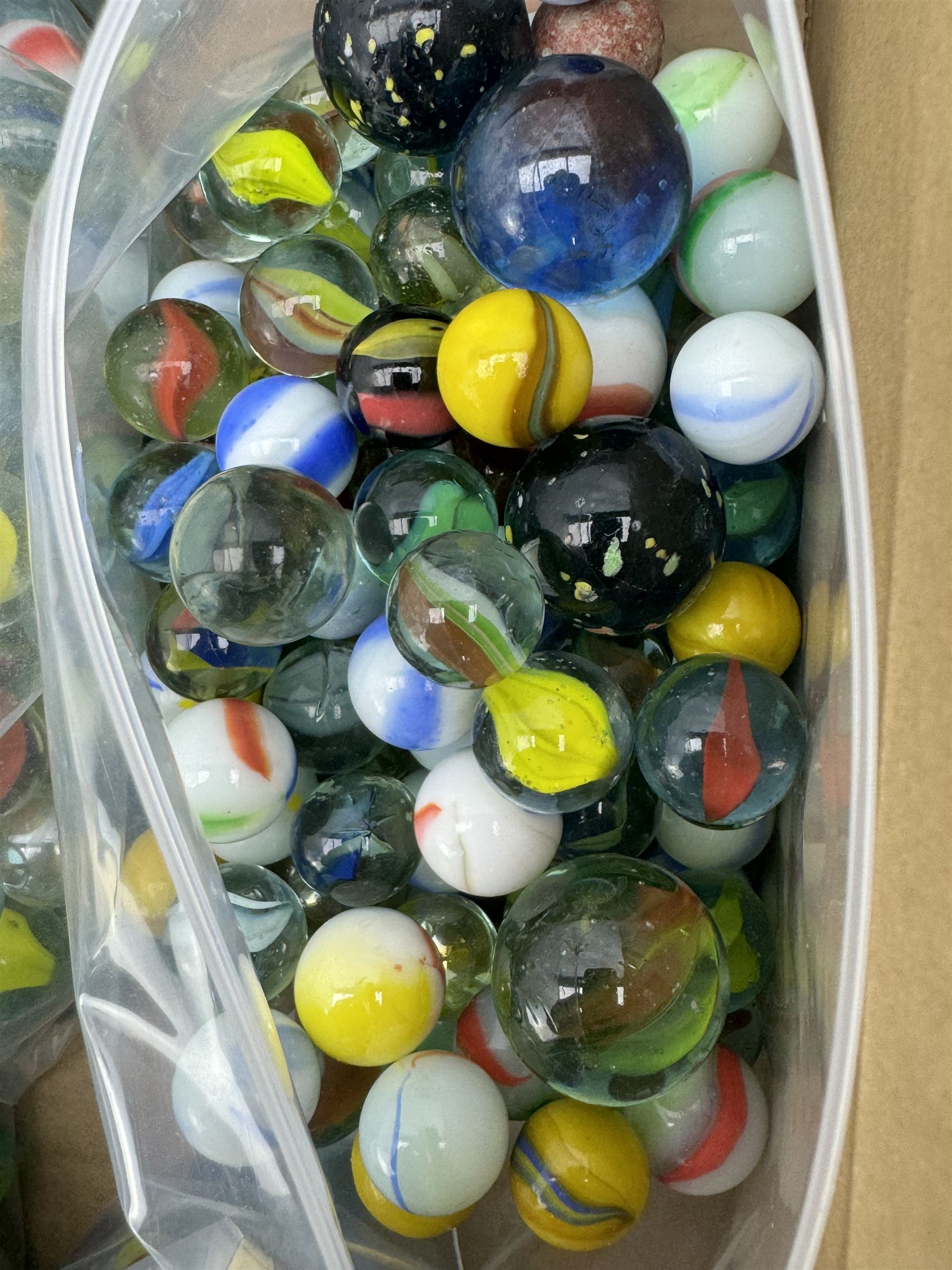 Large quantity of vintage glass marbles, in one box