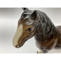 Seven Beswick figures of horses, including Connemara pony in grey no.1641, Arab in bay no.1265, large foal in grey no.947 etc, together with a Goebel figure of a horse (8)