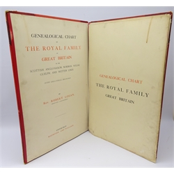  Late Victorian Genealogical Chart of the Royal Family of Great Britain in the Scottish, Anglo-Saxon, Norman, Welsh, Guelph, and Wetten Lines by Rev. Robert Logan, pub. Macniven and Wallace, Edinburgh in large leather bound & tooled gilt folio   