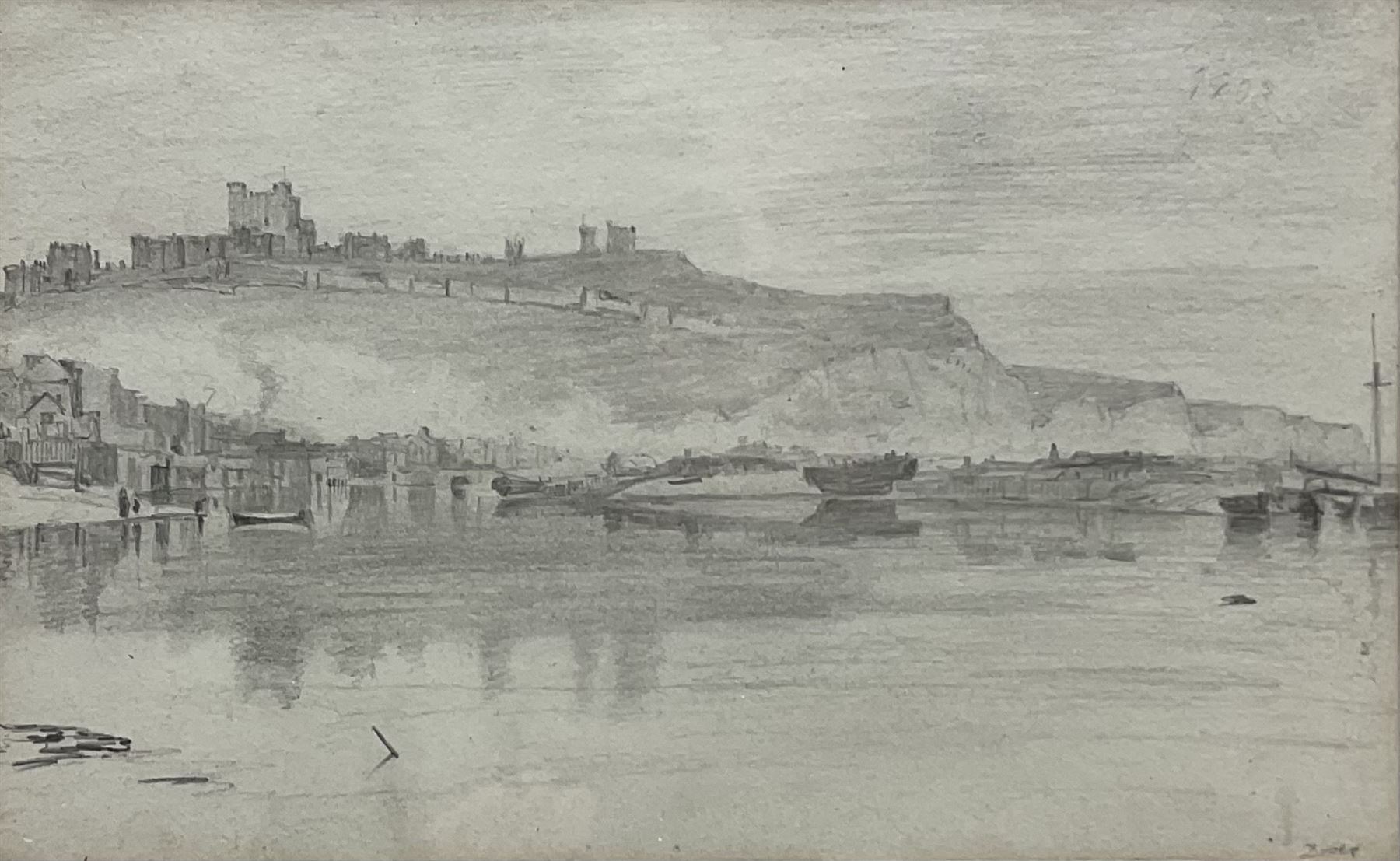John Constable RA (British 1776-1837): 'Dover', pencil sketch titled and dated 1803, inscribed verso 14cm x 23cm