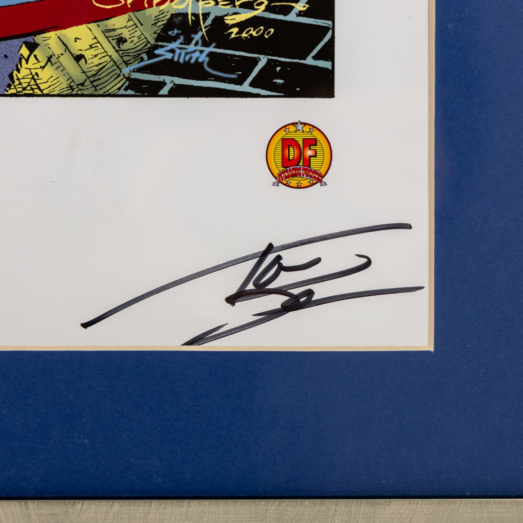 Two large limited edition Marvel lithographic prints by Dynamic Forces, comprising Marvel Origins Anniversary, limited edition no. 111/1961 and The Avengers vs. X-Men, limited edition no. 170/1963, both signed by Tom Grindberg and Tom Smith, with certificates of authenticity, largest H43cm, W86cm
