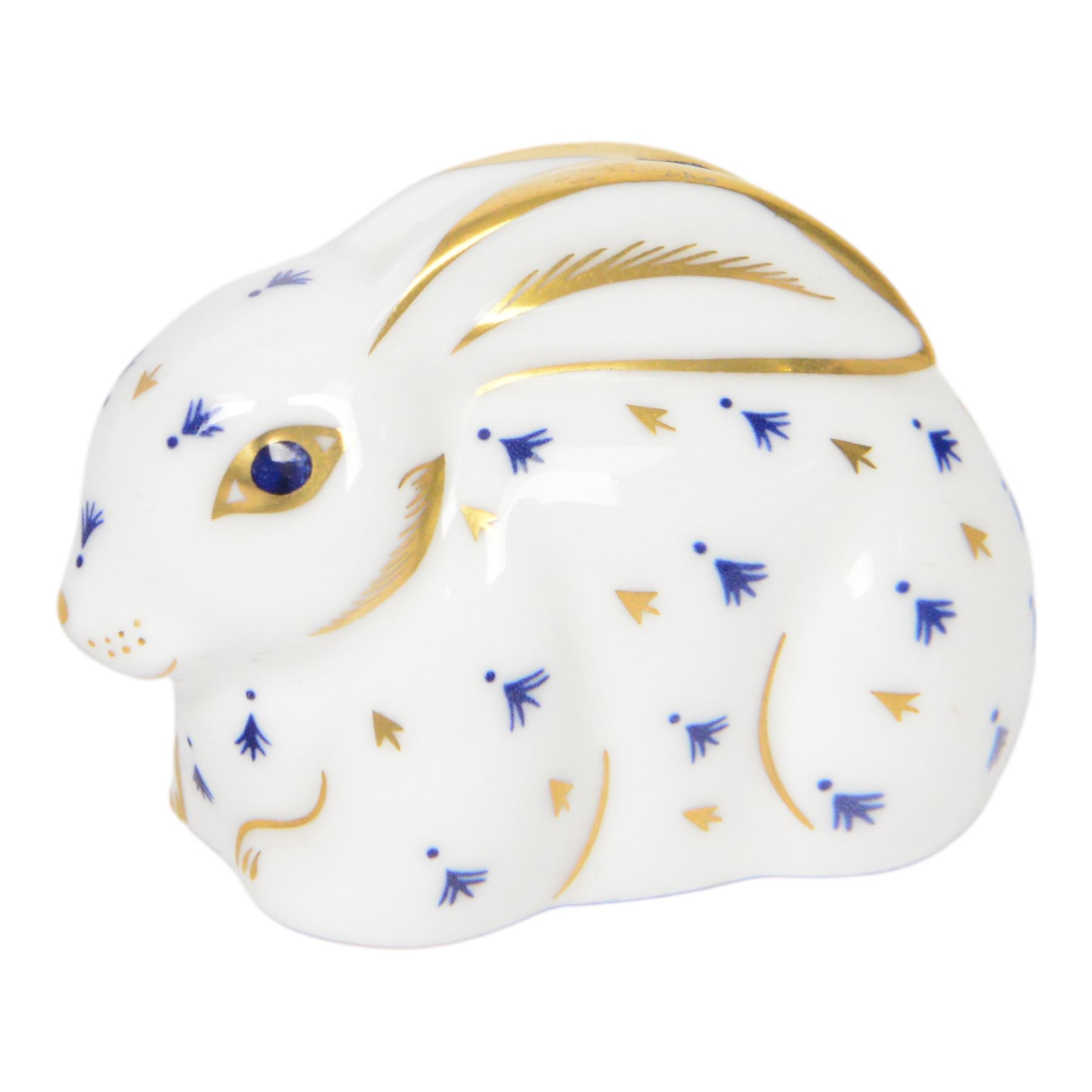 Three Royal Crown Derby rabbit paperweights, largest H7cm