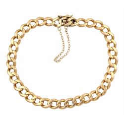 18ct rose gold flattened curb link bracelet, stamped