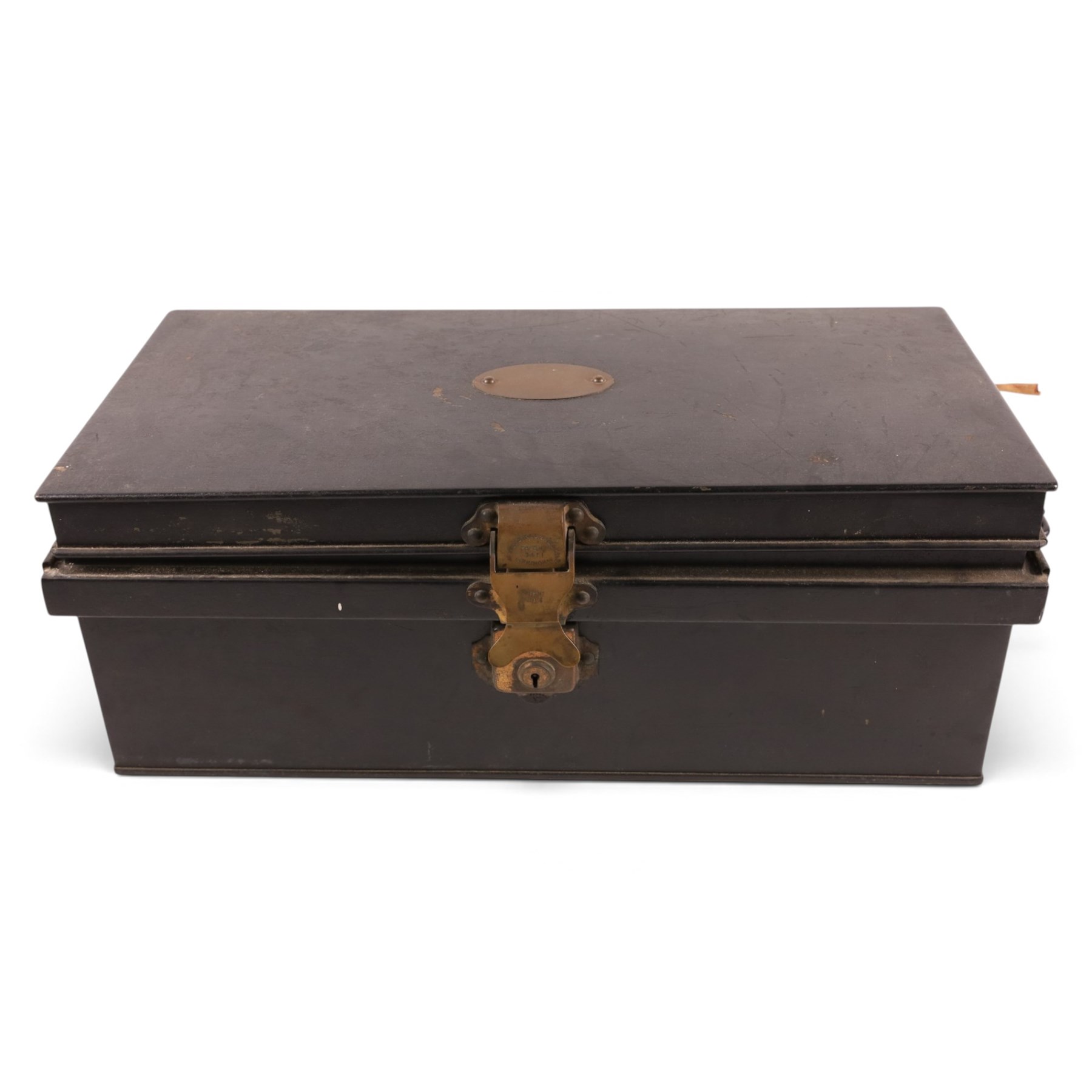 Field medical equipment, including scalpels, syringe, small weights and scales, ophthalmoscope, etc, contained within a steel uniform case