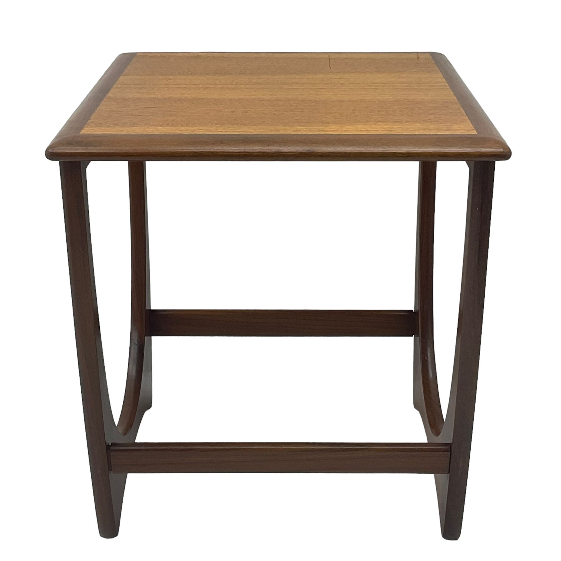 G-Plan - teak 'Astro' long-john nest of three tables, large rectangular coffee table and two square nesting tables