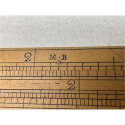 Late 18th/early 19th century boxwood ruler with four slides, for use by Customs &. Excise in the brewery trade; scales on all four sides each having a central slide with divisions on either side;  possibly made by 'E. Roberts, Dove Court, Old Jewry, London' (Edward Roberts (I) 1749-1776 & Edward Roberts (II) 1788-1795) L30.5cm