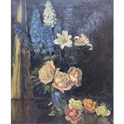 J B Garner Richards (British exh.1928-1939): Still Life of Flowers, oil on canvas signed and dated 1939, 59cm x 49cm