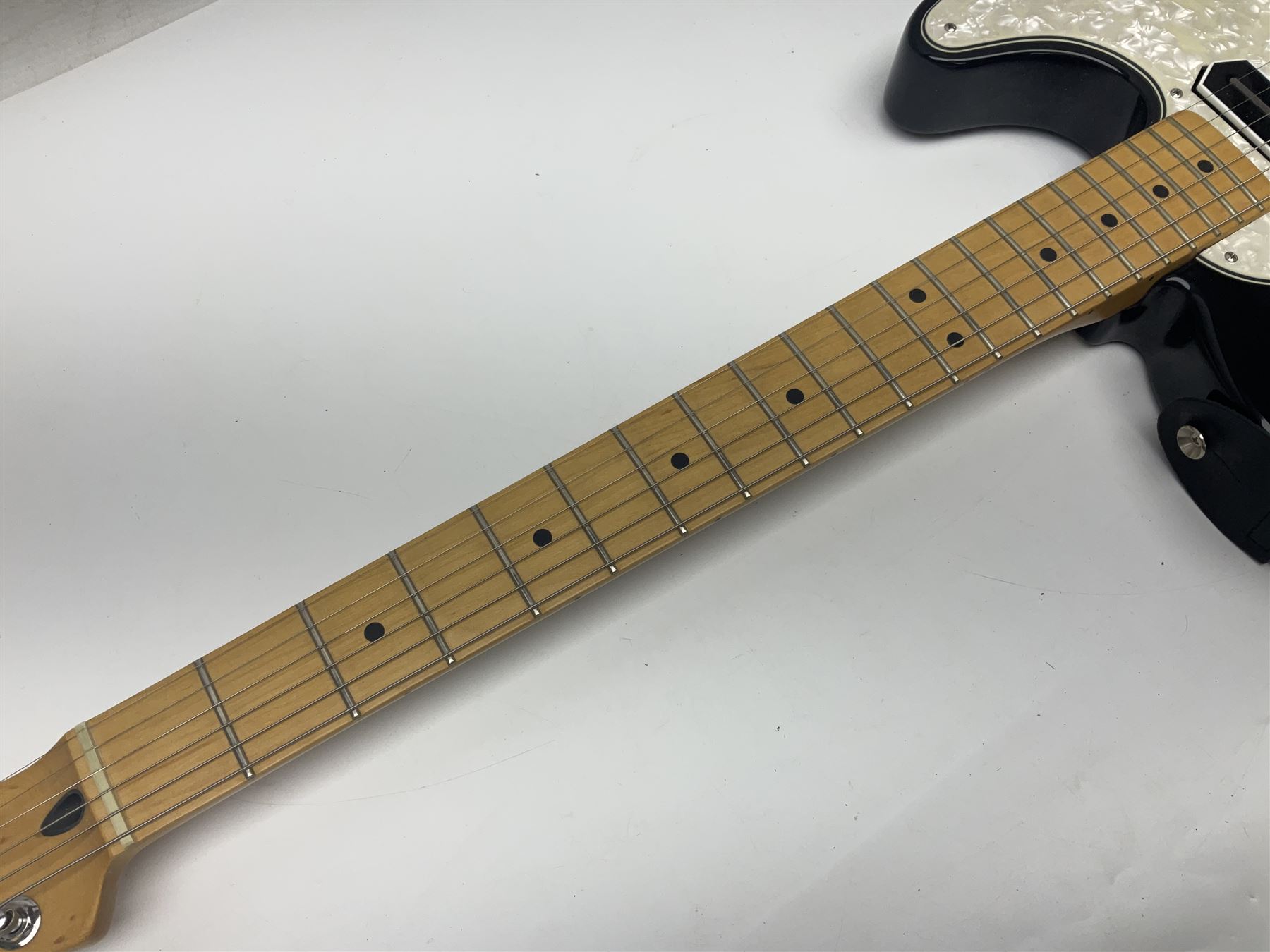 2009 Fender Telecaster electric guitar in black, retro fitted with Charlie Christian copy pick-up, serial no.MZ9546274; L98cm; in Fender soft carrying case