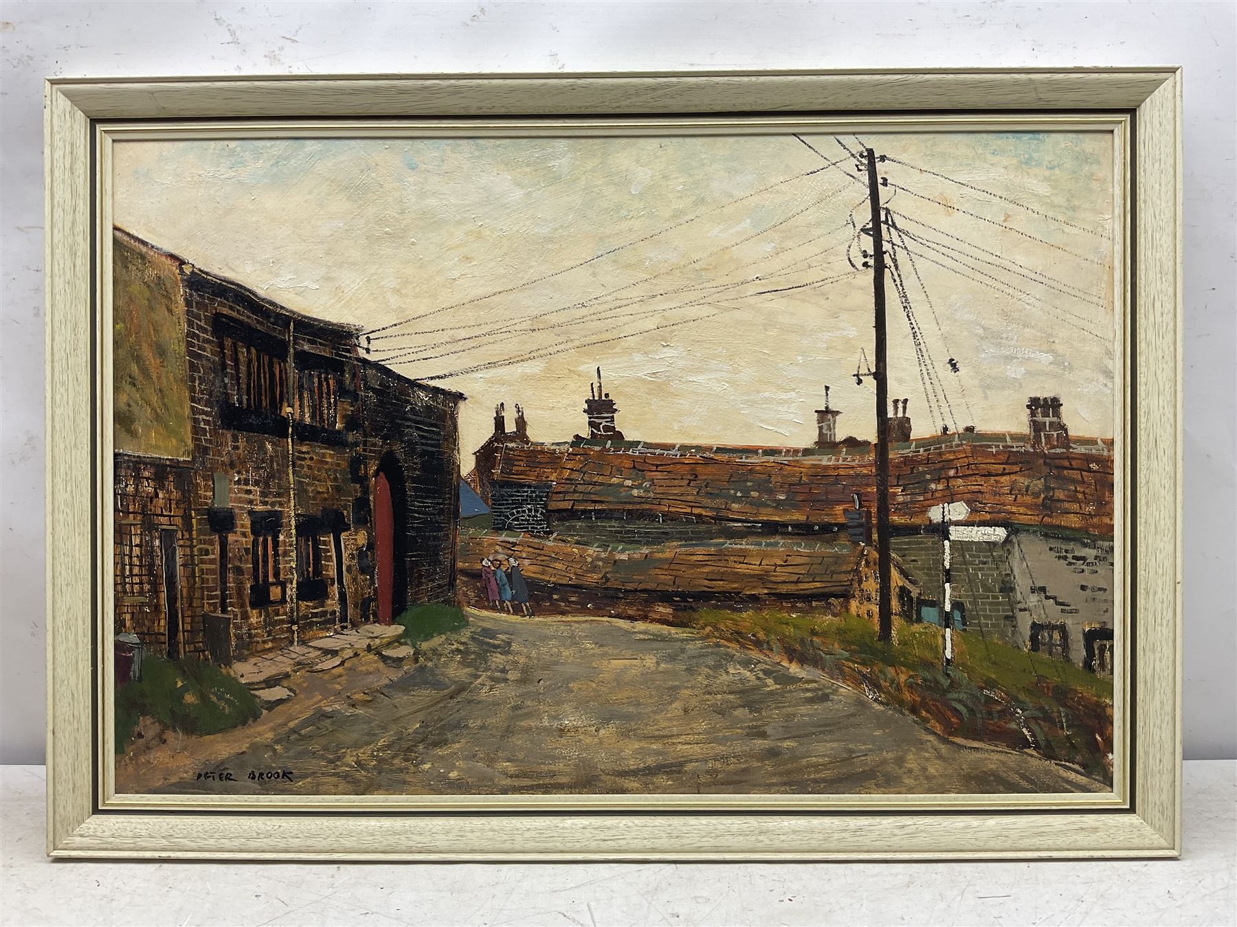 Peter Brook (Northern British 1927-2009): 'Right for Huddersfield', oil on board signed, titled verso 60cm x 90cm
Provenance: West Yorkshire dec'd estate; the deceased was good friends with the artist.